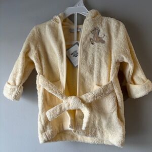 First Impressions Terrycloth Robe Infant 0-9M Yellow NEW Giraffe Hooded Cotton